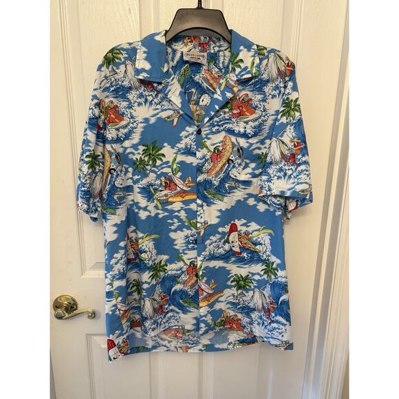 Pacific Legend Hawaiian Shirt Mens Size L Made In Hawaii Cotton Blue Water - Picture 1 of 14